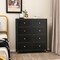 Black PU Leather Fabric Dresser with 8 Drawers and Metal Frame Storage Chest